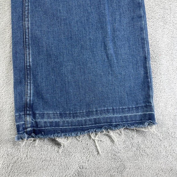 Free People Jeans Women 28 Blue Just Float On Flare High Rise Raw Hem - Picture 4 of 16